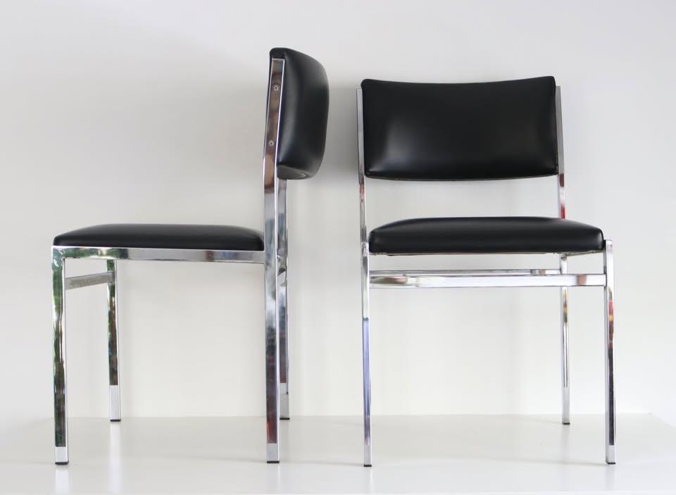 2 Vintage Chrome Stoelen - Seventies Space Age SETPRIJS, Ophalen, Huis en Inrichting