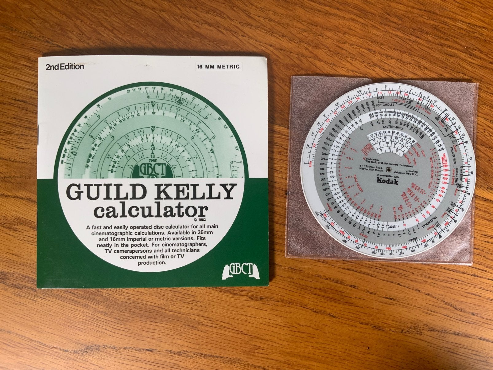 Guild Kelly depth of field calculator. 16 mm metric, Ophalen of Verzenden