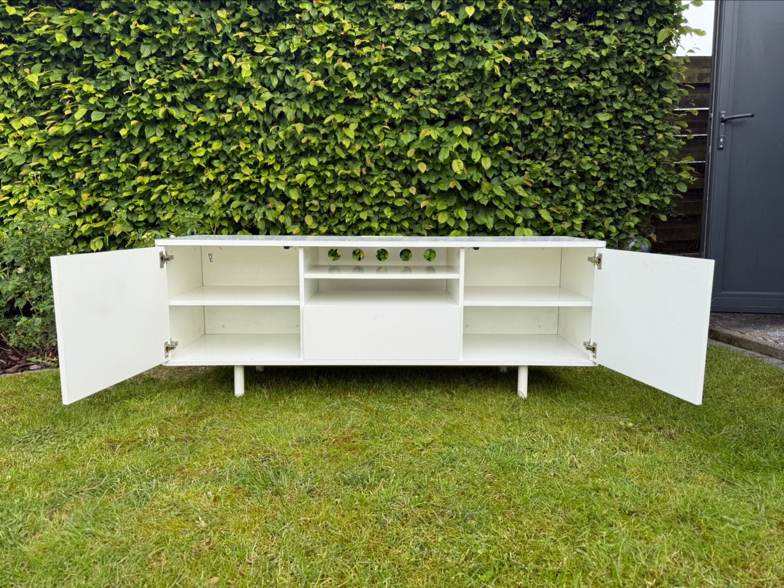 Tv meubel met opbergruimte- wit hoogglans, Huis en Inrichting, Ophalen, 25 tot 50 cm, 150 tot 200 cm, Minder dan 100 cm