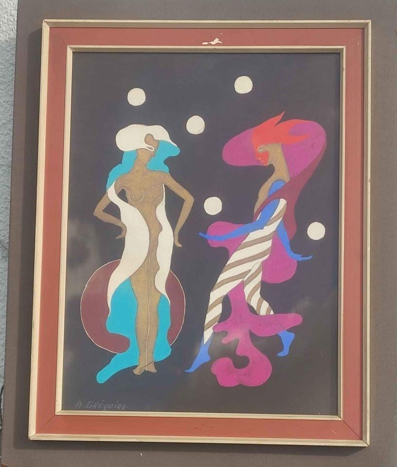 Gouache enneigé signe Albert Gustave Grégoire, Antiquités & Art, Enlèvement ou Envoi