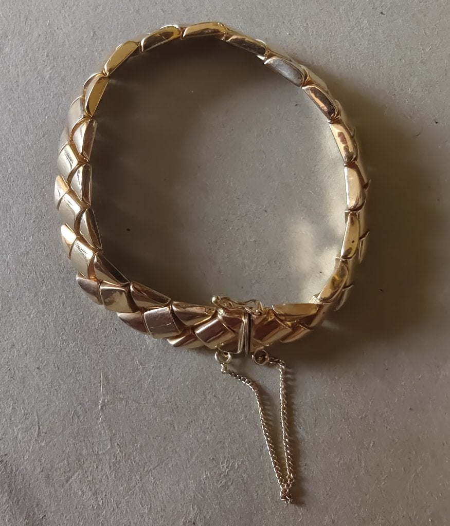 Bracelet Vintage Or 18k — Orfèvrerie Italienne Vicence (20g), Handtassen en Accessoires, Armbanden, Ophalen, Gebruikt, Goud, Goud