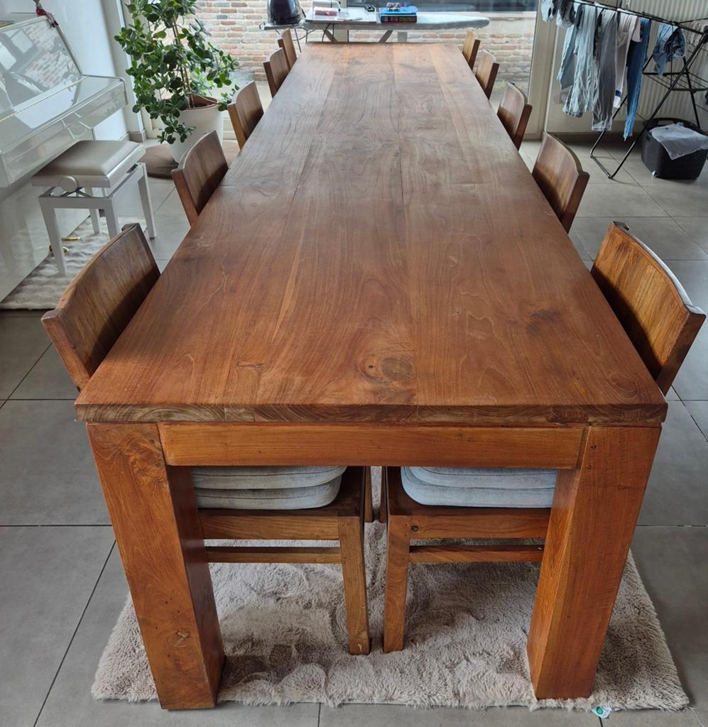 Eettafel met 10 stoelen, Maison & Meubles, Salles à manger complètes, Enlèvement