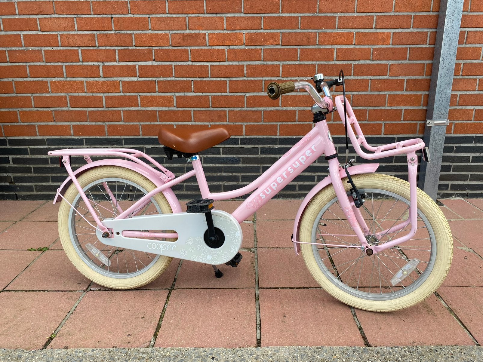Meisjesfiets 18”, Fietsen en Brommers, Ophalen, Gebruikt, Terugtraprem, 18 inch