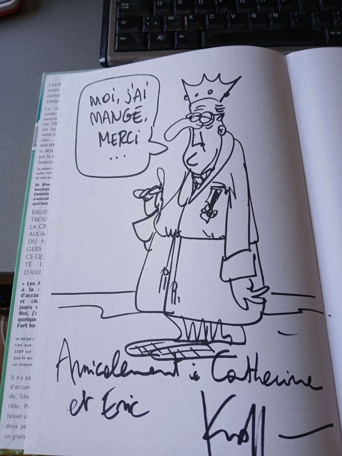 Quand est-ce qu'on mange? Pierre Kross Dédicacé, Eén stripboek, Ophalen of Verzenden, Zo goed als nieuw