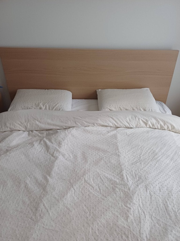 Lit Malm 2 personnes, Beige, Enlèvement, Utilisé, 200 cm