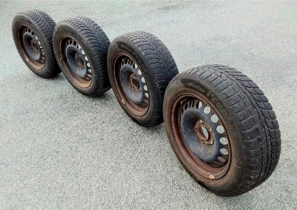 4 jantes Opel avec des pneus hiver 185/65-15, 15 pouces, Pneus et Jantes, Pneus hiver, 185 mm