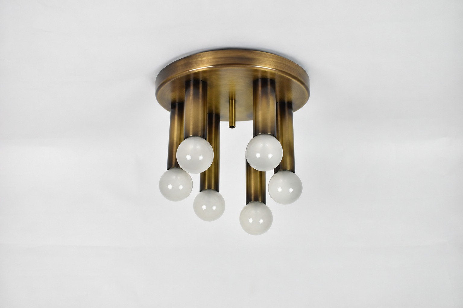 Vintage Deknudt plafonniere plafondlamp goud, Huis en Inrichting, 21 cm, Gebruikt, Inclusief lichtbron, Vintage