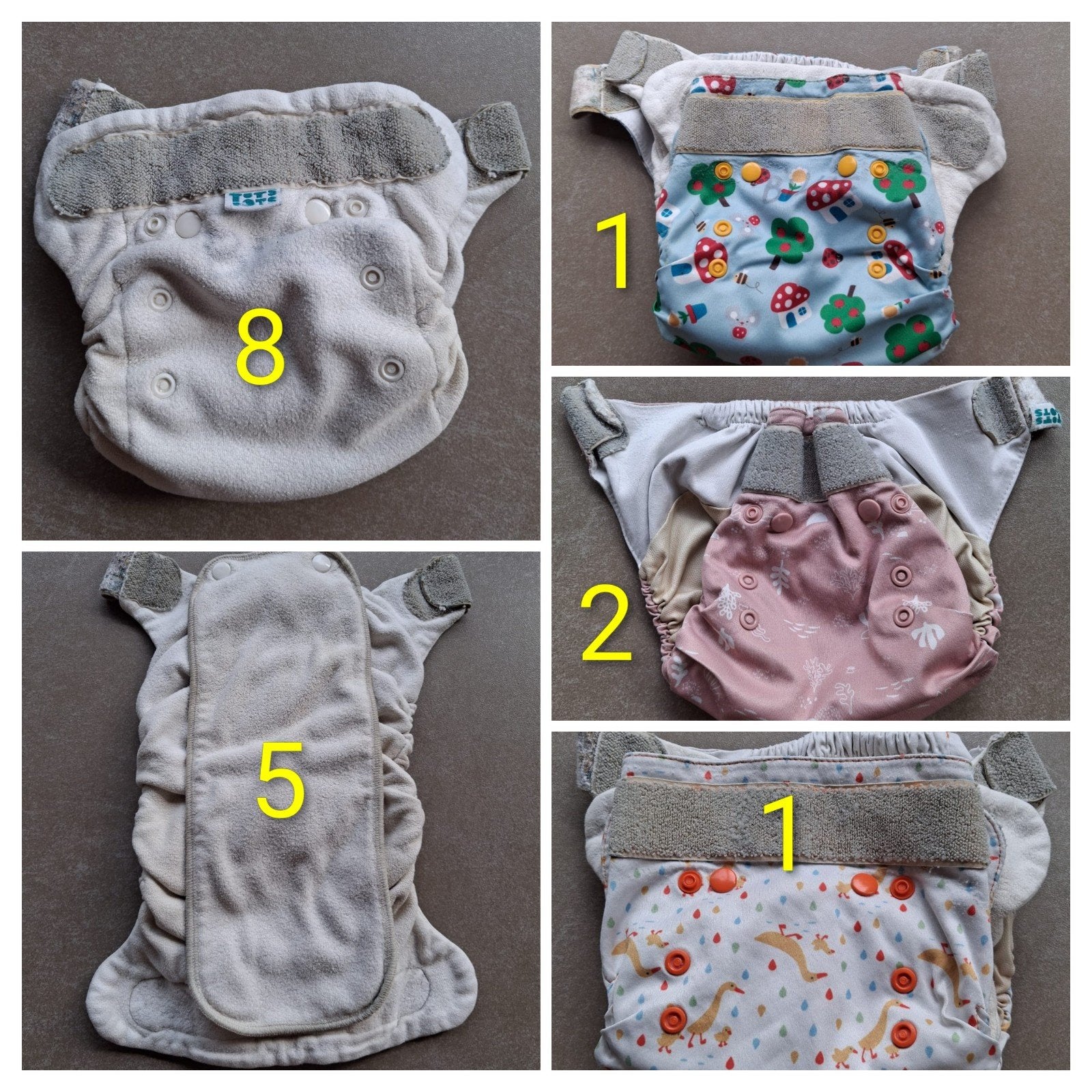 8 couches lavables Totsbots + 4 surpantalons de différentes, Enfants & Bébés, Vêtements de bébé | Autre, Enlèvement