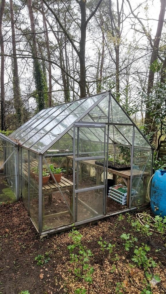 Serre aluminium 250 B 225 H 380 L grotendeels gedemonteerd, Ophalen