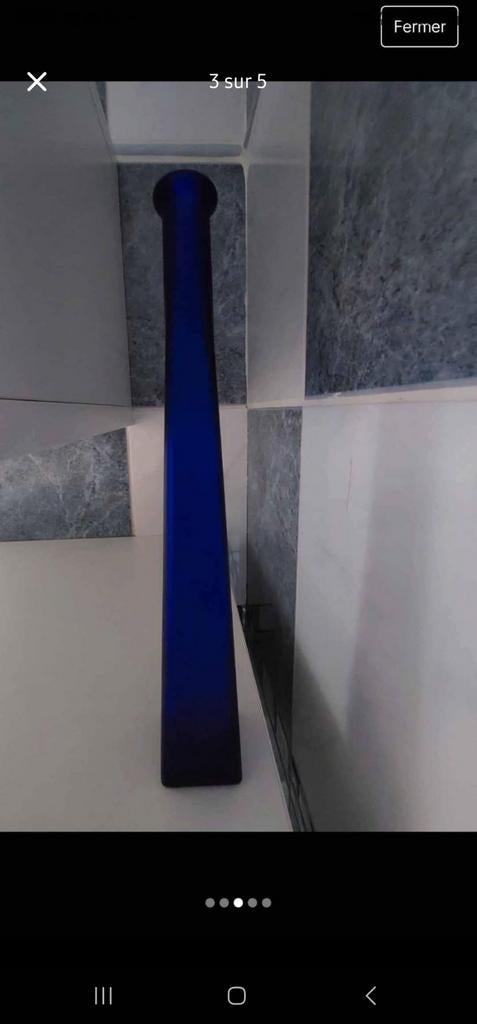 Vase soliflore vintage bleu cobalt, Enlèvement