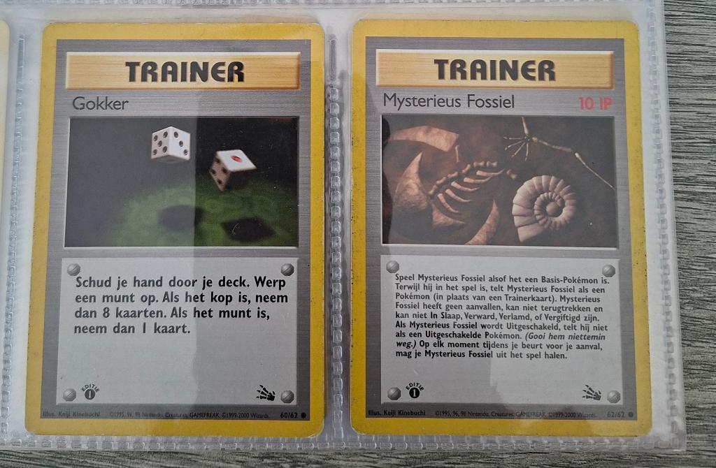 Vintage Pokémonkaarten - Fossil set NL, Enlèvement ou Envoi, Utilisé, Plusieurs cartes