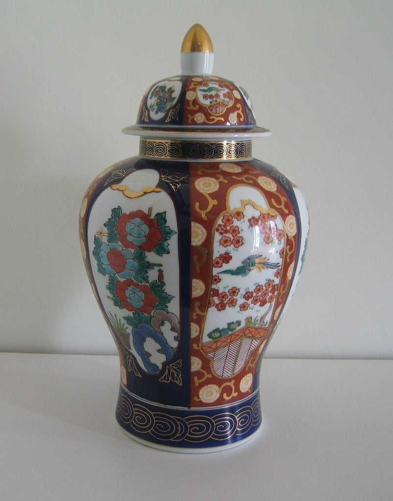 Japanse Imari vaas + deksel  -  1019, Antiek en Kunst, Japan, Ophalen, Vaas