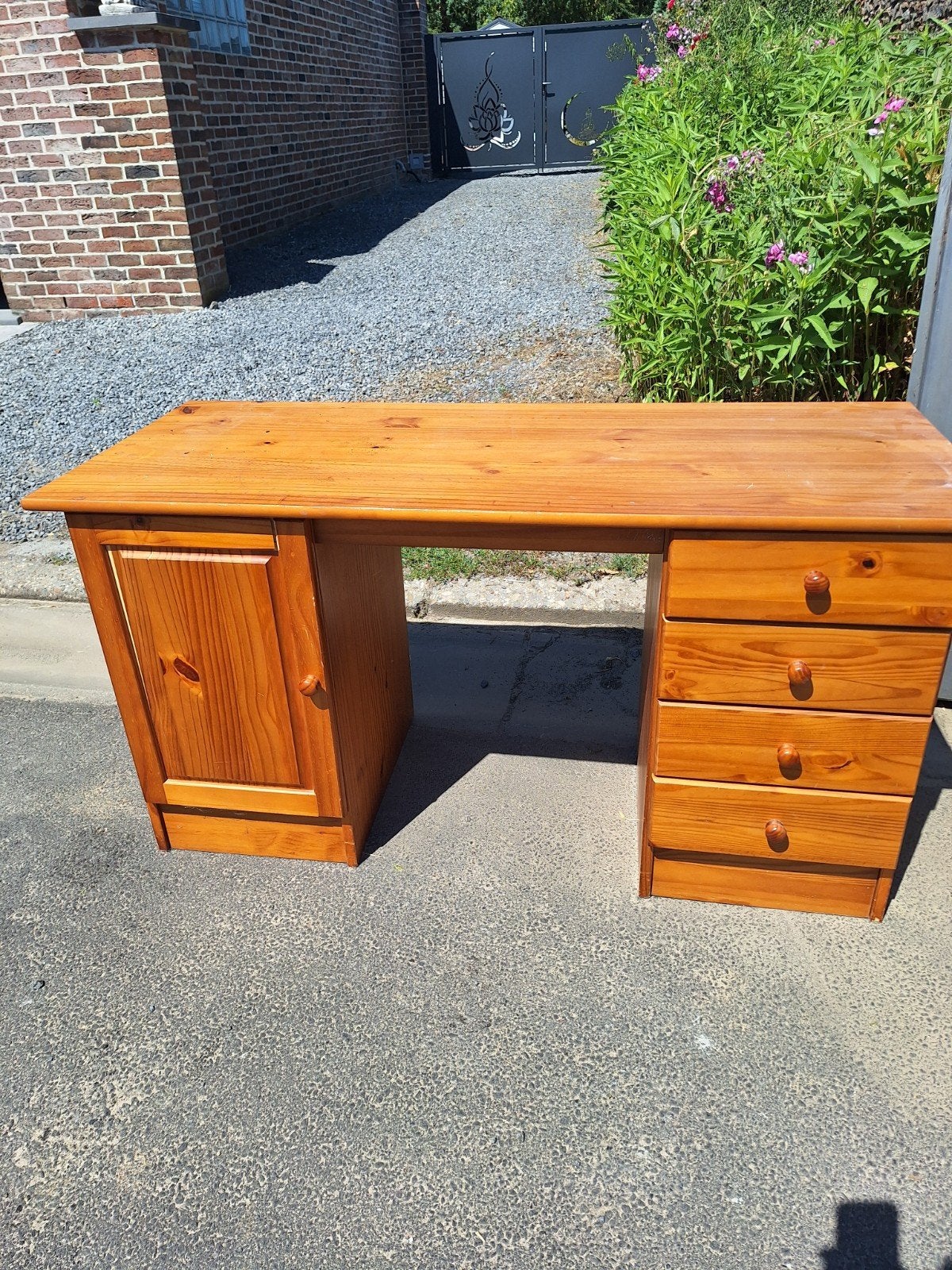 bureau en pin, Maison & Meubles, Autres types, Enlèvement, Utilisé, Avec tiroirs