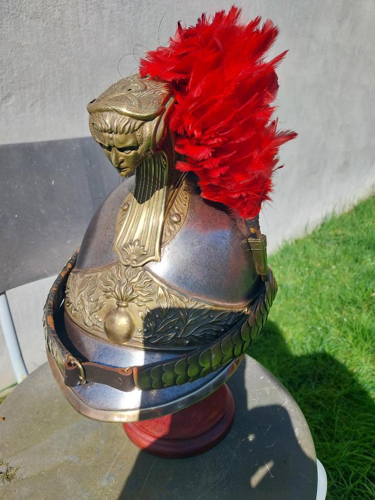 Helm van het 7e Drakenregiment (Frankrijk) cavalerie WO1, Verzamelen, Ophalen of Verzenden, Overige soorten, Helm of Baret