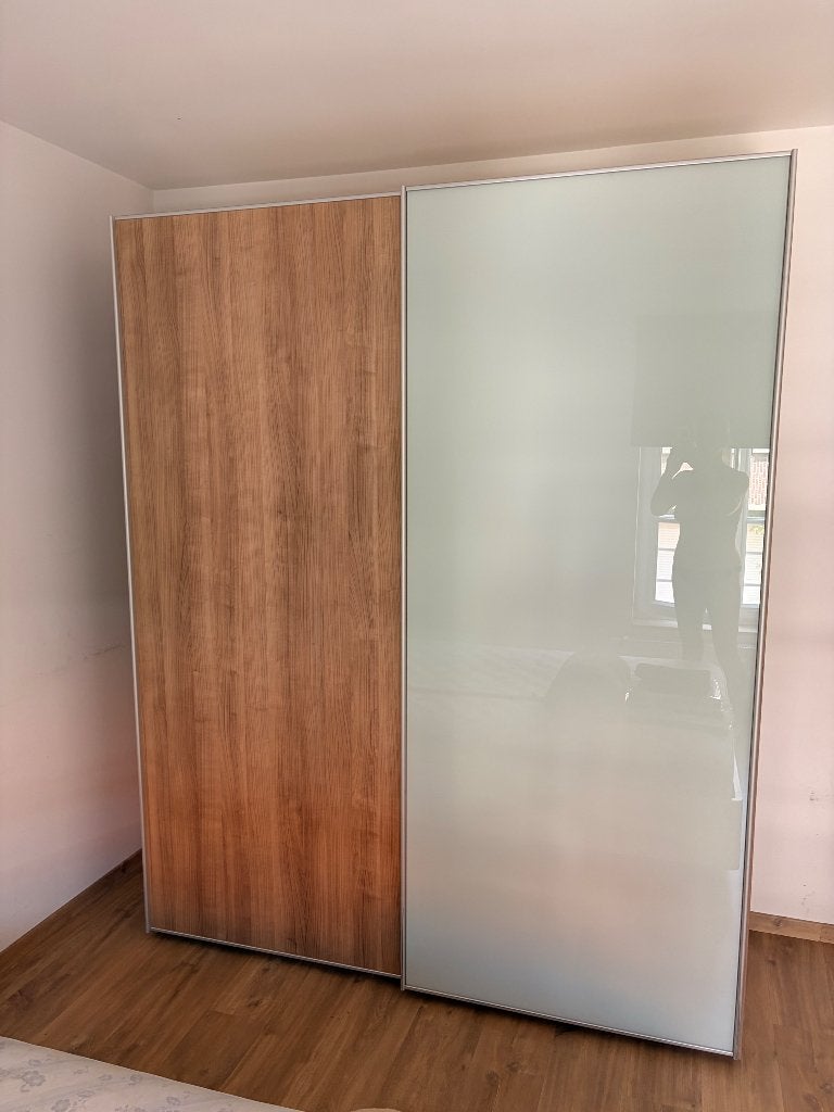 Kleerkast met schuifdeuren – demonteerbaar, Gebruikt, 150 tot 200 cm, 50 tot 75 cm, Ophalen