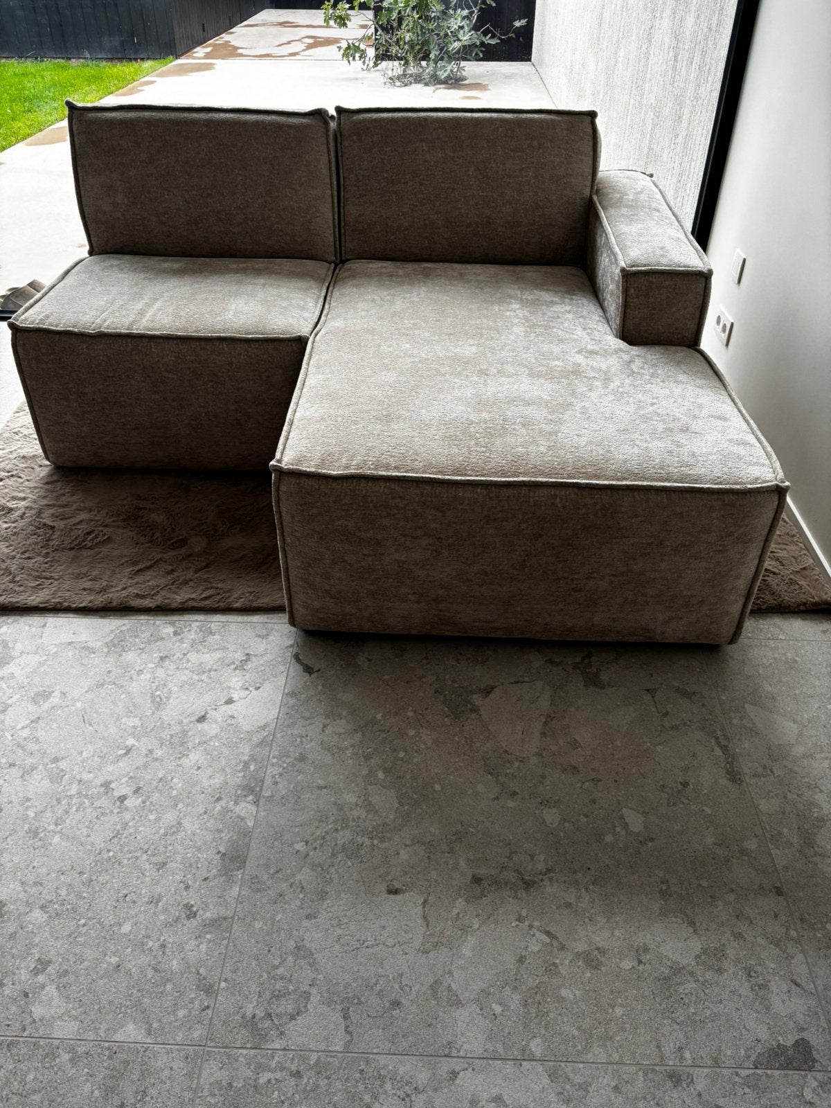 2 places avec chaise longue, Maison & Meubles, Japandi, Comme neuf, Enlèvement, Deux personnes