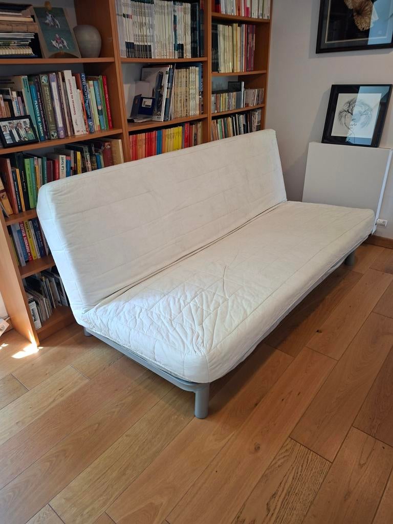 Canapé lit 2 personnes, Beige, 140 cm, Enlèvement, Utilisé
