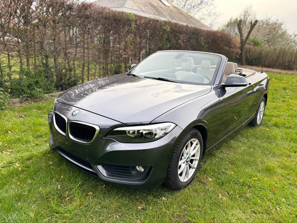 BMW 218D Cabriolet - 2016 - 150CV - Gamme de luxe, Autos, BMW, Cuir, Argent ou Gris, Cabriolet, Diesel
