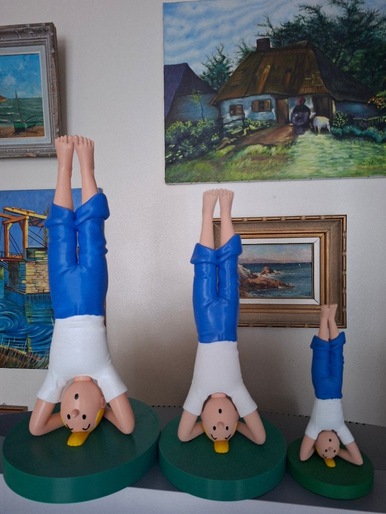 Figurine Tintin yoga 20cm. peinte à la main, Enlèvement ou Envoi