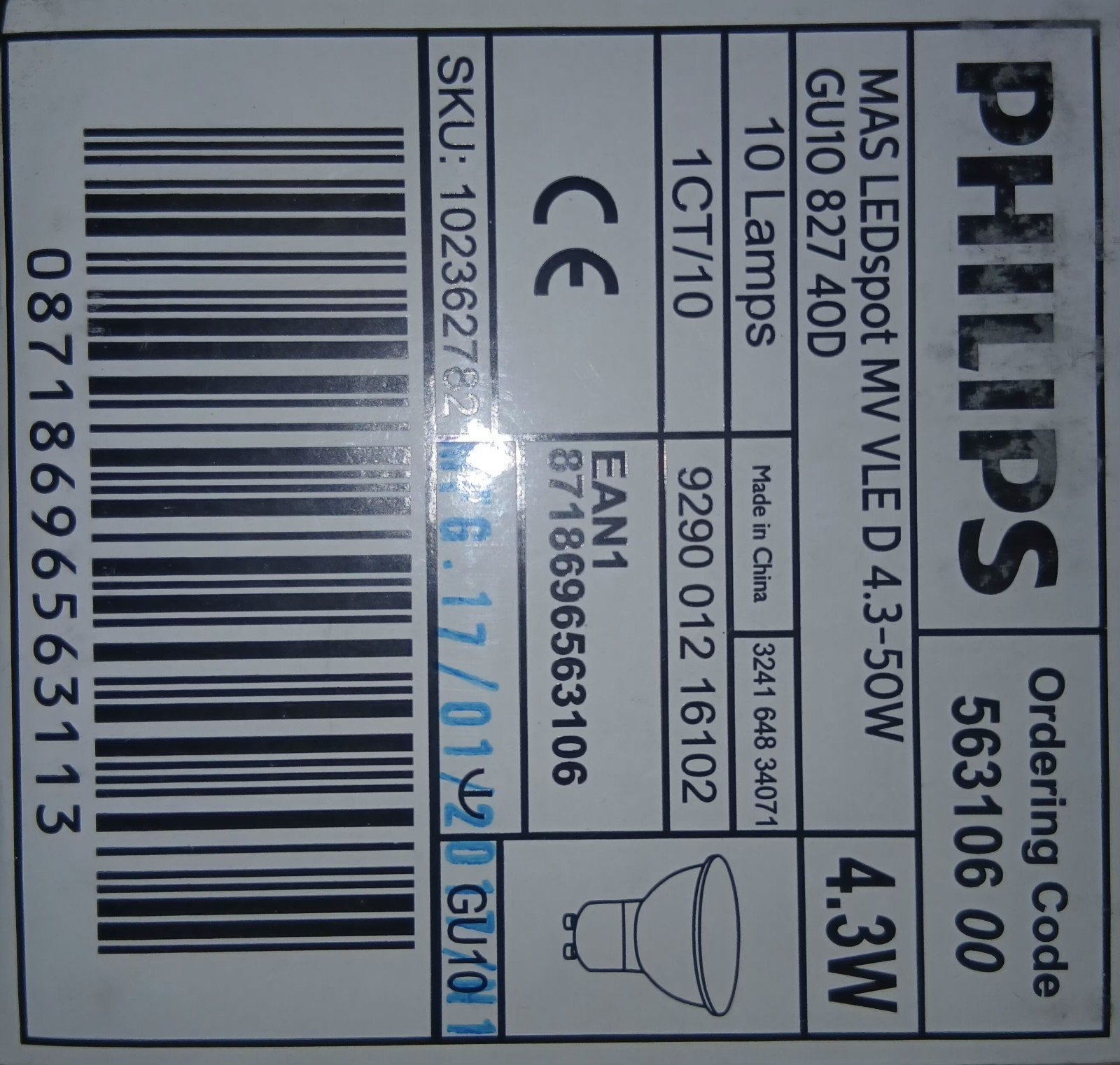 Philips ledspot, Neuf, Spot de salle de bain, Enlèvement, LED