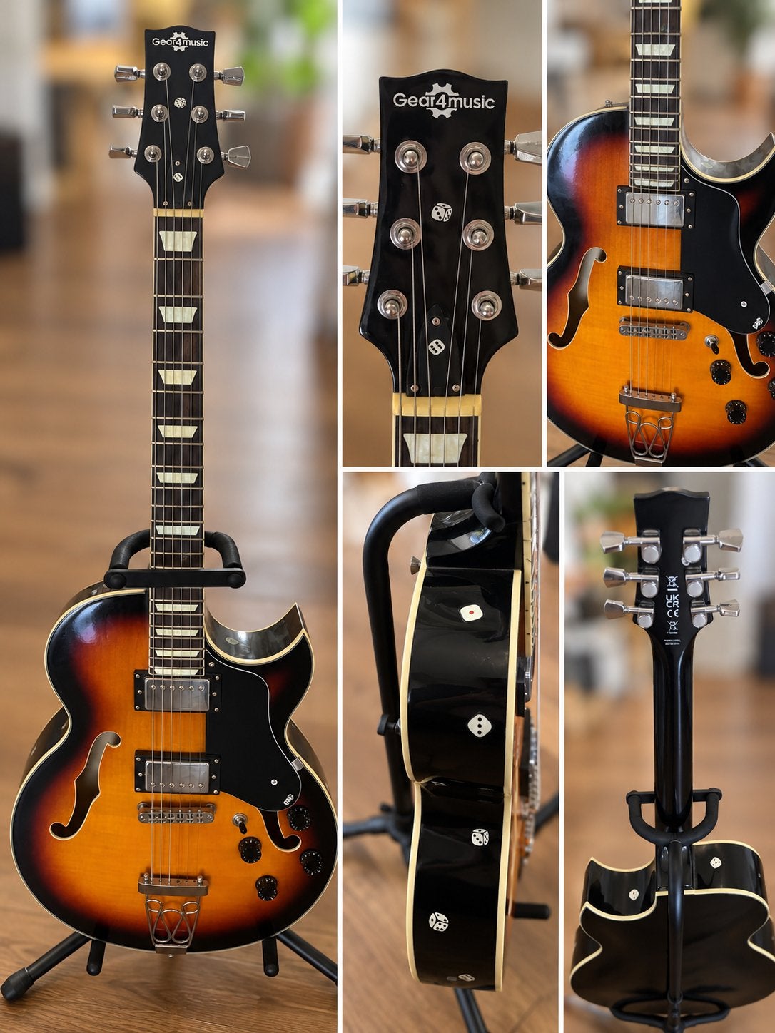 Gear4music elektrische gitaar,sunburst, vintage look, Ophalen, Zo goed als nieuw