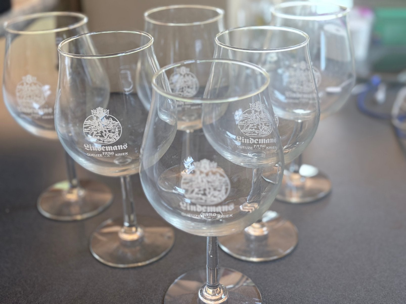 Six verres Lindemans vintage, Collections, Enlèvement, Comme neuf