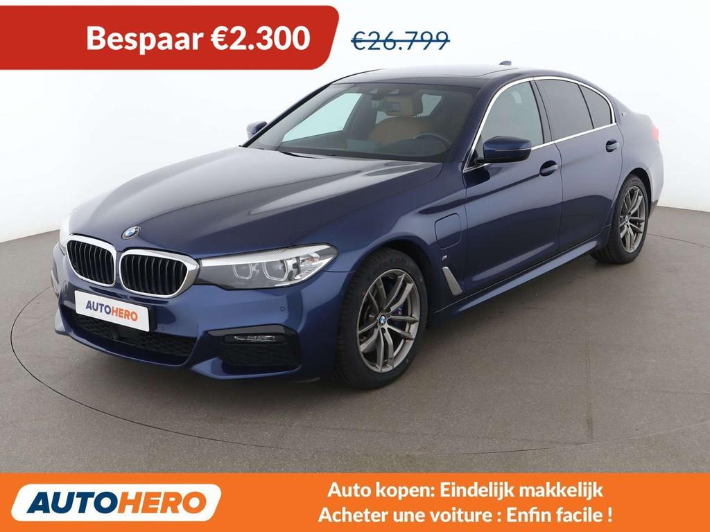 BMW 5 Serie 530 530e M Sport (bj 2018, automaat), Auto's, BMW, Achterwielaandrijving, Gebruikt, Blauw, Leder