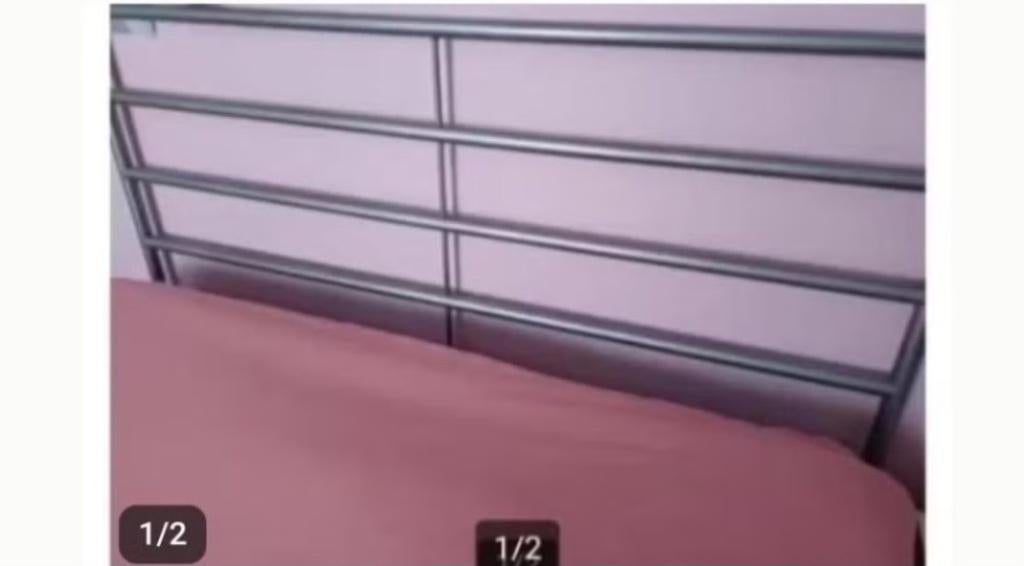 2 persoonsbed ikea, Gris, 140 cm, Enlèvement, Utilisé