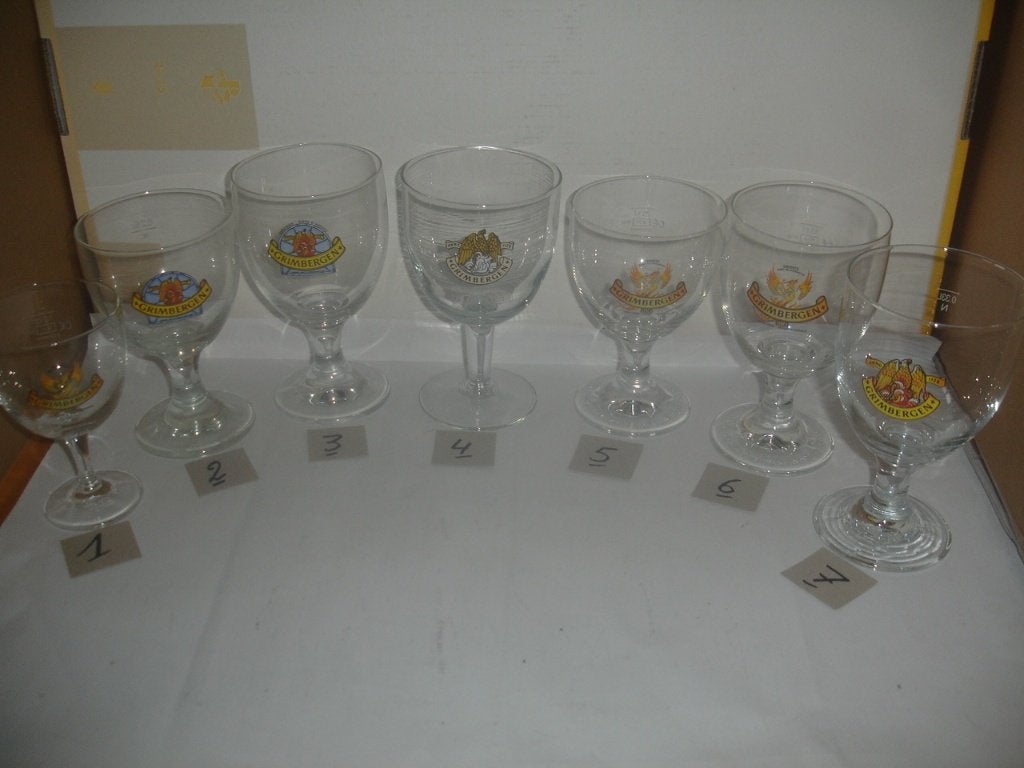 Veel bierglazen Grimbergen aan € 1,00 en 1,50 stuk, Verzamelen, Ophalen of Verzenden, Zo goed als nieuw, Glas of Glazen, Overige merken