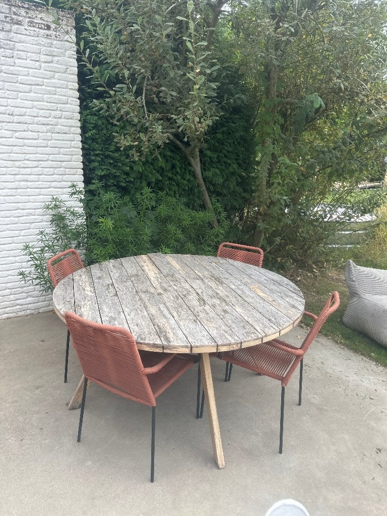 Ronde tuintafel, Jardin & Terrasse, Tables de jardin, Enlèvement, Utilisé, Rond, Bois