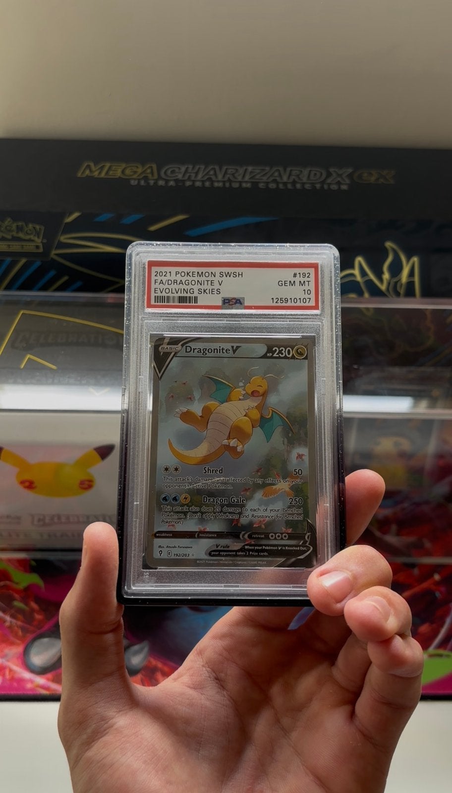 Dragonite PSA 10 - Evolving Skies, Hobby en Vrije tijd, Verzamelkaartspellen | Pokémon, Ophalen of Verzenden, Nieuw, Losse kaart