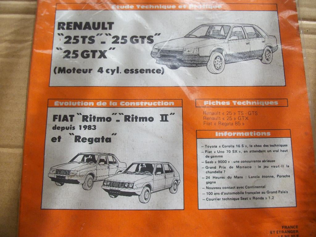revue technique renault R25 essence 4cyl. 1984-1987, Ophalen of Verzenden