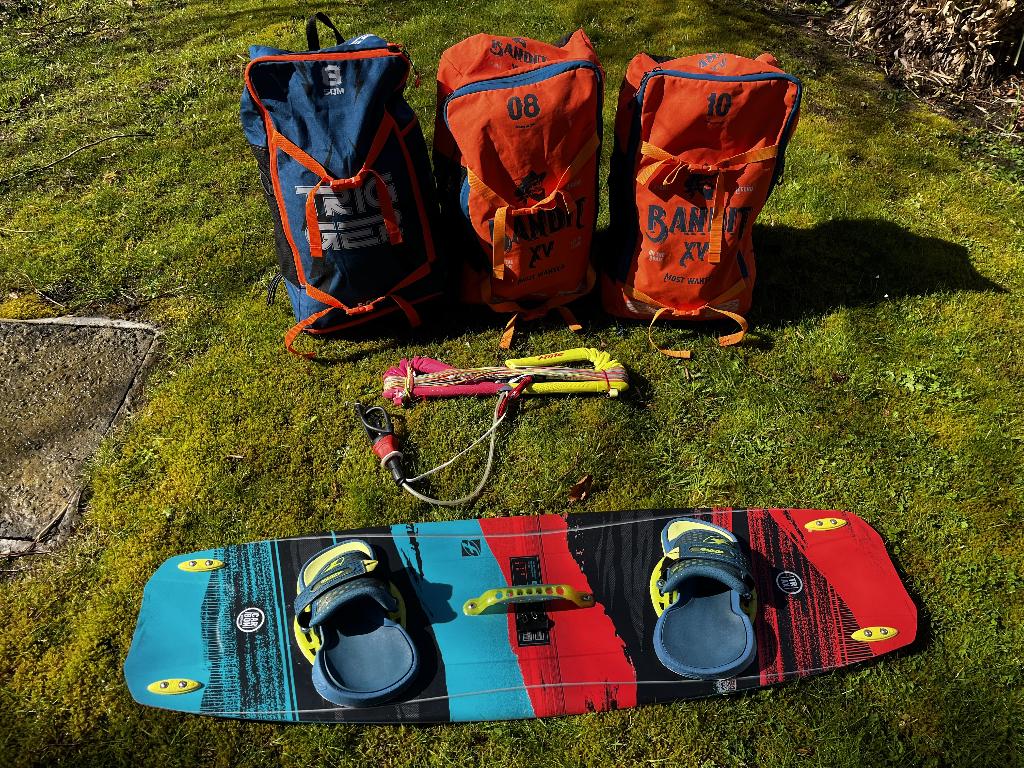 F-One Bandit XV complete kite-set, Ophalen, Gebruikt, Twintip, 8 m²