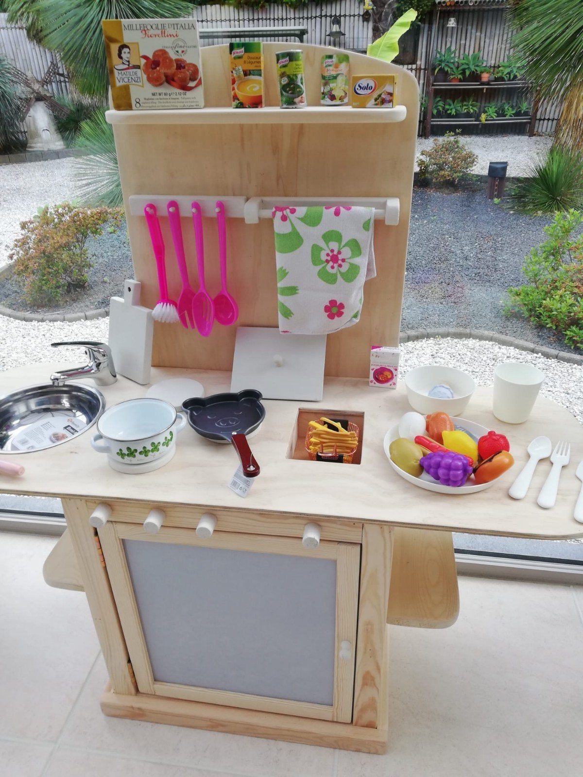 Nieuwe grote houten speelkeuken incl toeb en inox kraan120€, Enlèvement, Neuf