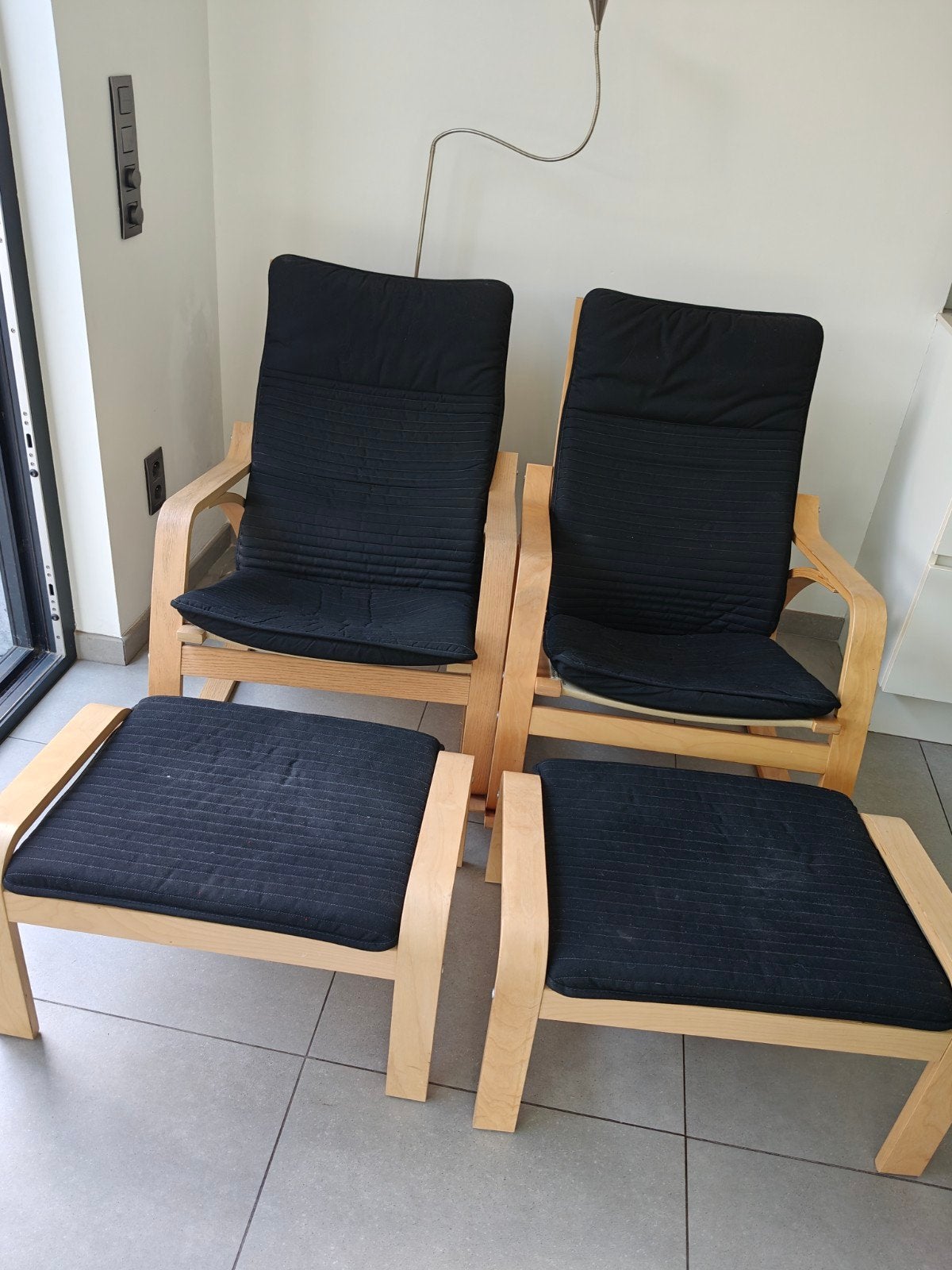 Relax stoelen met voetbank, Ophalen