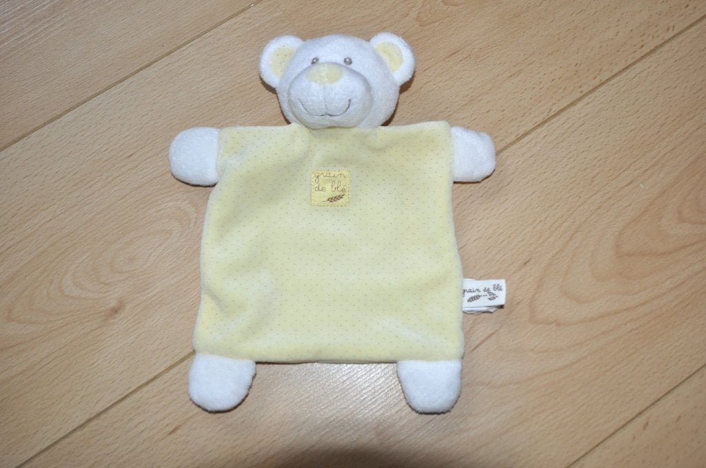 Doudou ourson Grain de Blé 22 x 24cm, Jaune, Autres marques, Comme neuf, Moyen (20 à 80 cm)