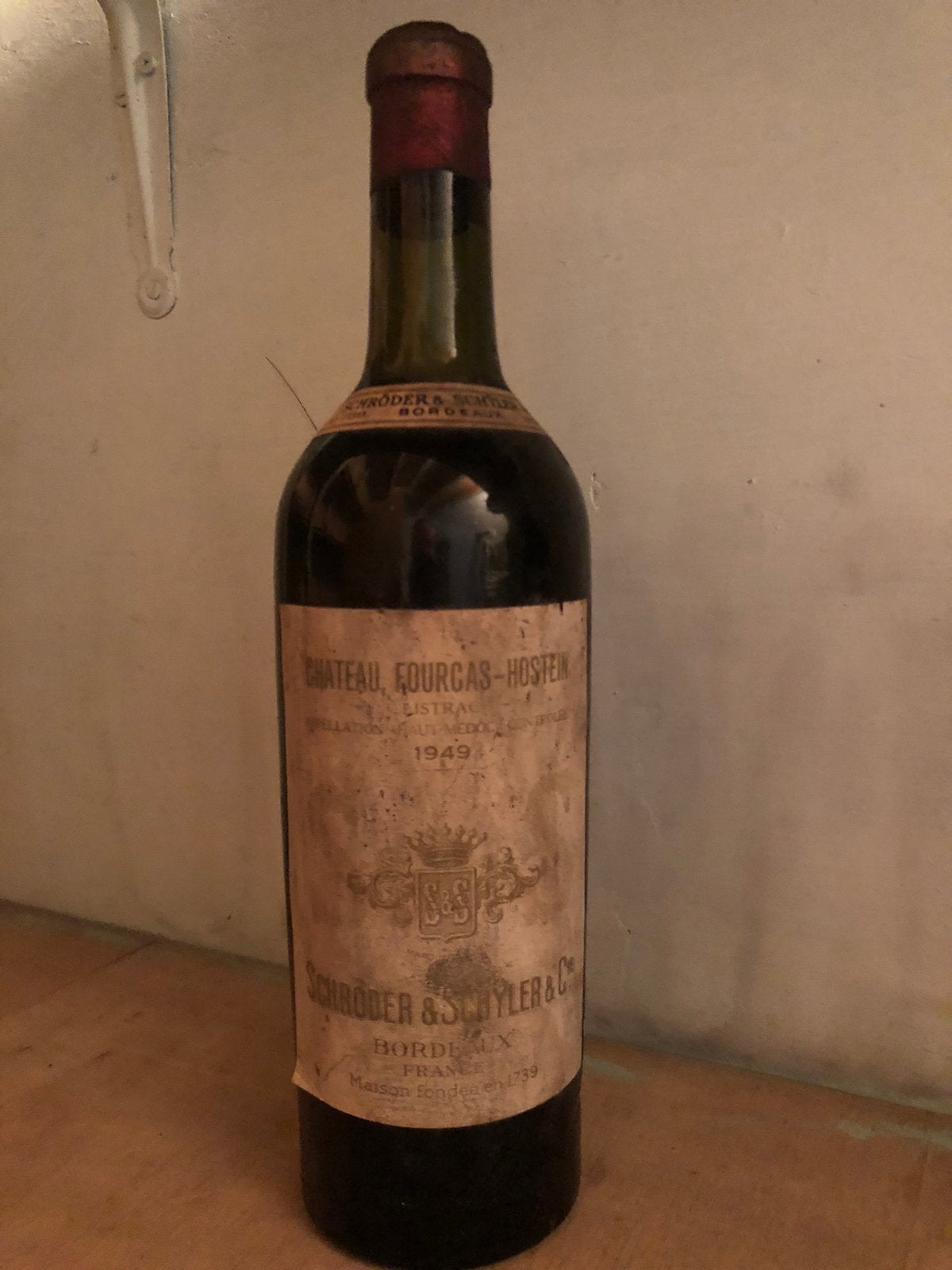 Chateau Fourcas-hostein 1949, Collections, Vins, Enlèvement ou Envoi, Comme neuf, Vin rouge, France