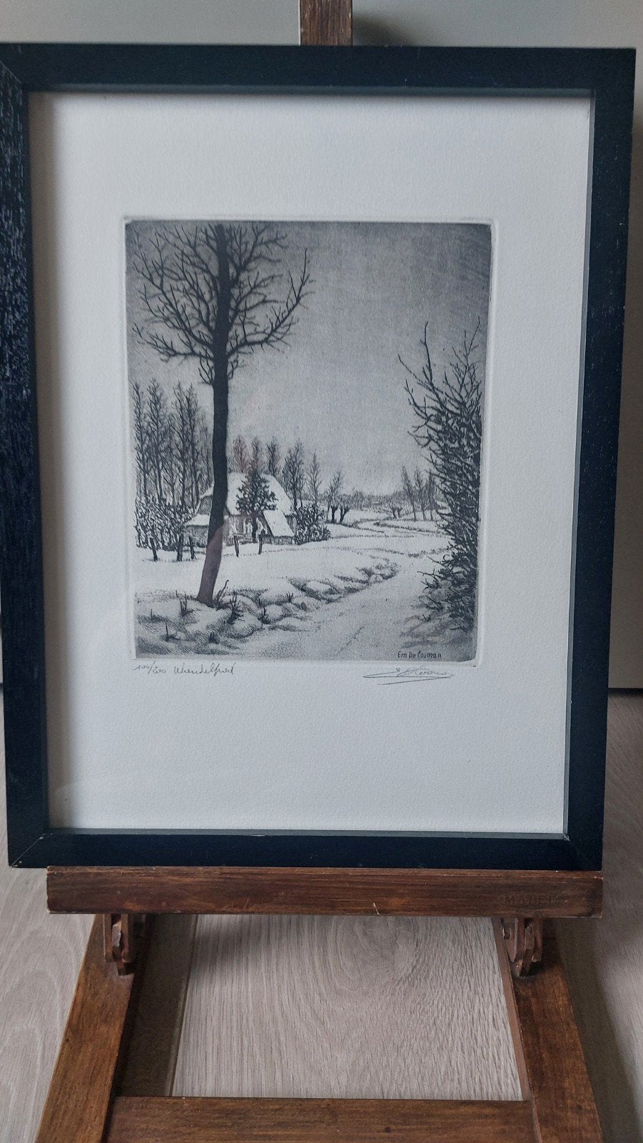 Sfeervolle Ingelijste Ets –Emiel De Coomans gesigneerd, Antiek en Kunst, Ophalen of Verzenden