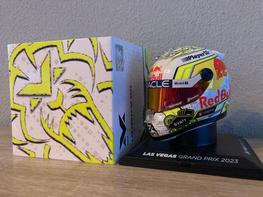 Max Verstappen 1:4 helm Las Vegas GP 2023 Red Bull Racing, Ophalen of Verzenden, Nieuw, Formule 1