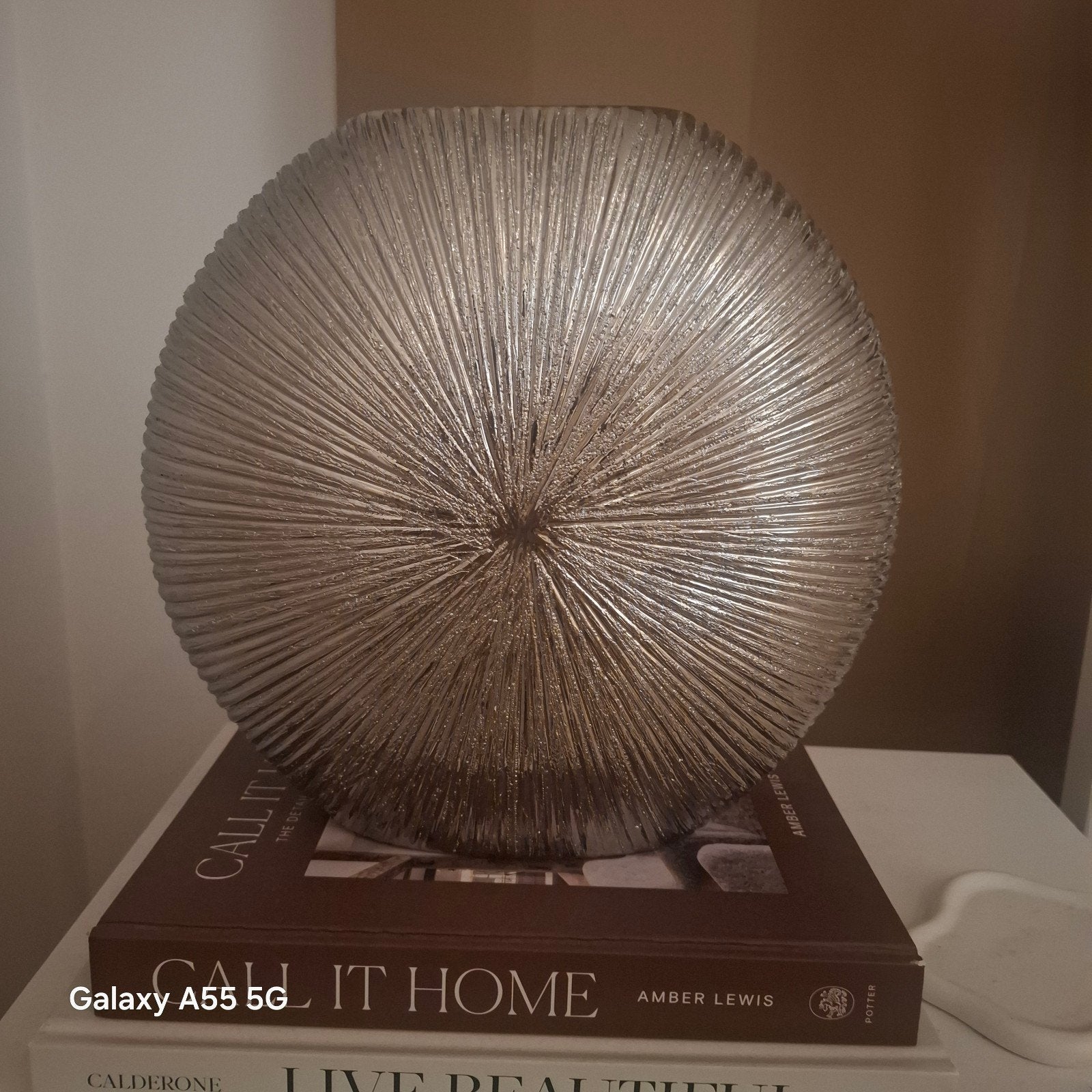 Vase maison du monde argenté, comme neuf, 30 cm., Enlèvement ou Envoi, Gris