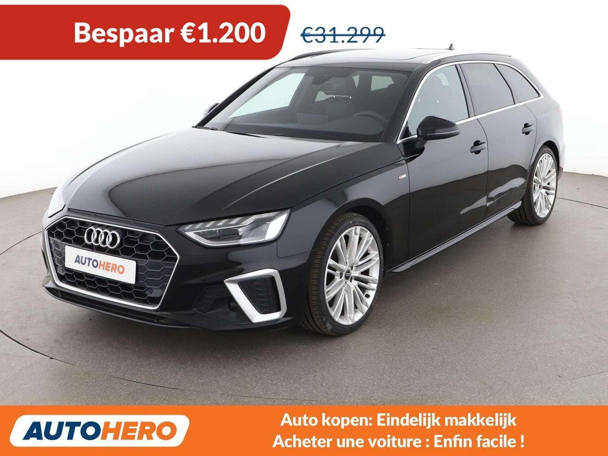 Audi A4 35 TFSI Mild-Hybrid S line (bj 2024, automaat), Auto's, Gebruikt, 110 kW, 1984 cc, Zwart