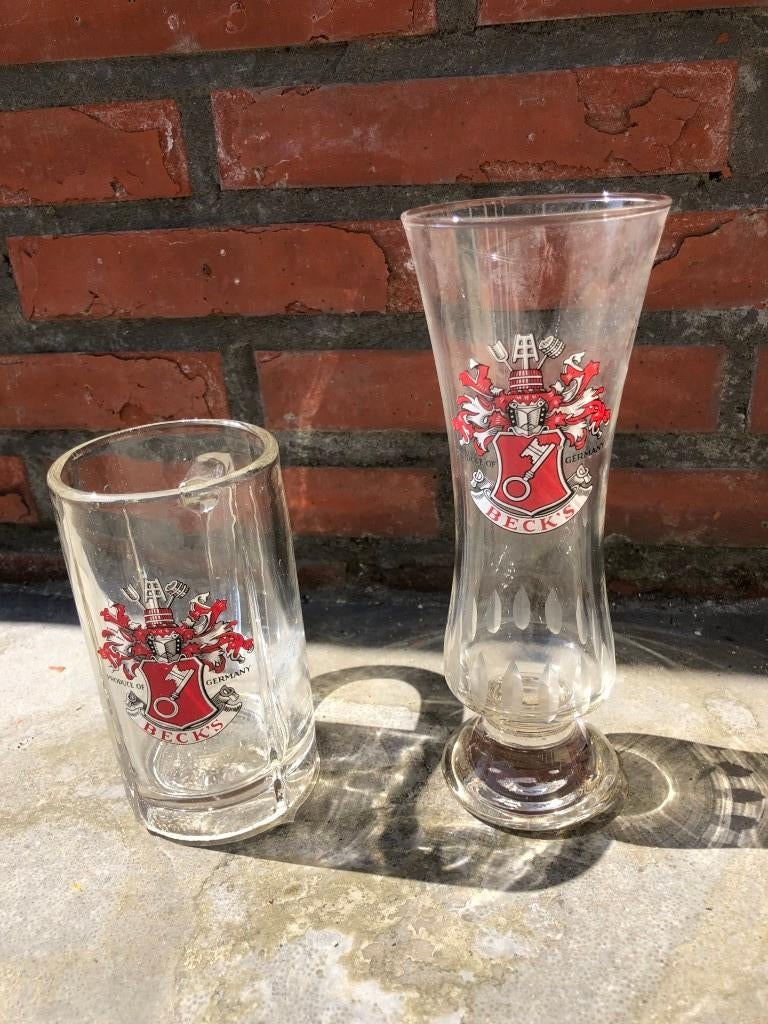 2 bierglazen Becks Germany, Verzamelen, Ophalen of Verzenden