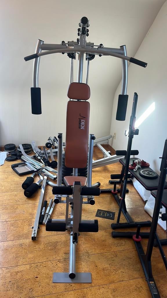 Fitness toestellen 2x rack, bar, ez bar, gewichten, Ophalen, Gebruikt