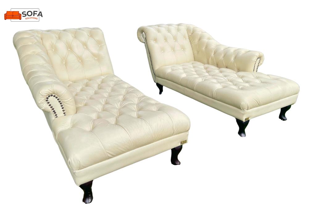Chesterfield Chaise Lounge Set – Gratis Levering, 150 tot 200 cm, Tweepersoons, Ophalen of Verzenden, Zo goed als nieuw