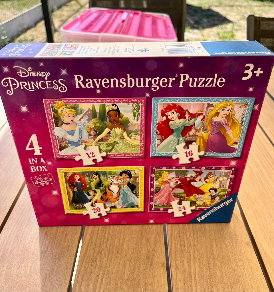 Puzzel Disney prinsessen 4-in-1, Kinderen en Baby's, Ophalen, 10 tot 50 stukjes, Gebruikt, 2 tot 4 jaar