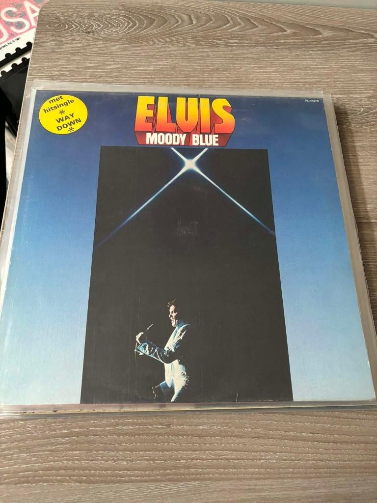 Elvis lp, moody blue, Nederlandse persing, orange label,, Gebruikt, Ophalen of Verzenden, Rock-'n-Roll, 12 inch