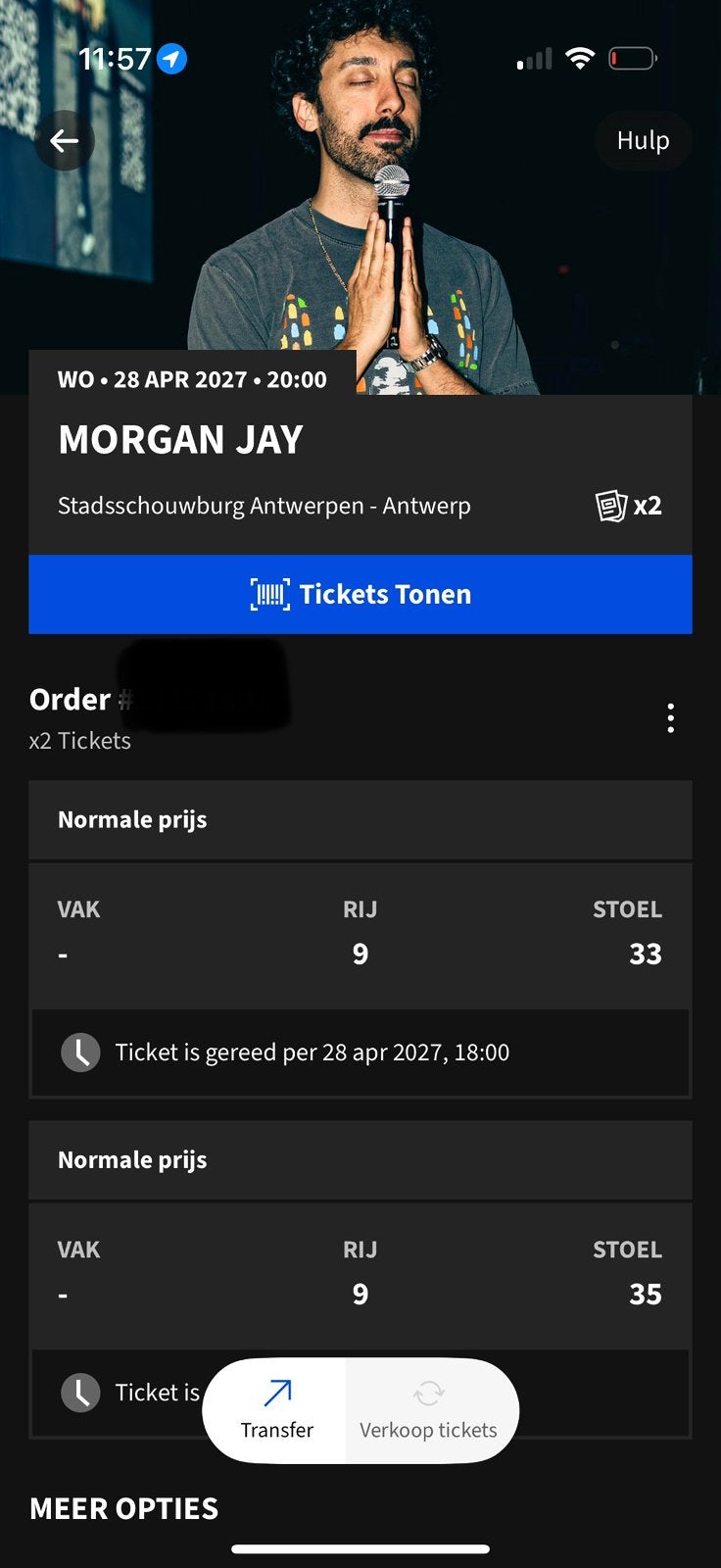 2 tickets Morgan Jay – Antwerpen – 28 april 2027, Tickets en Kaartjes, Twee personen, April