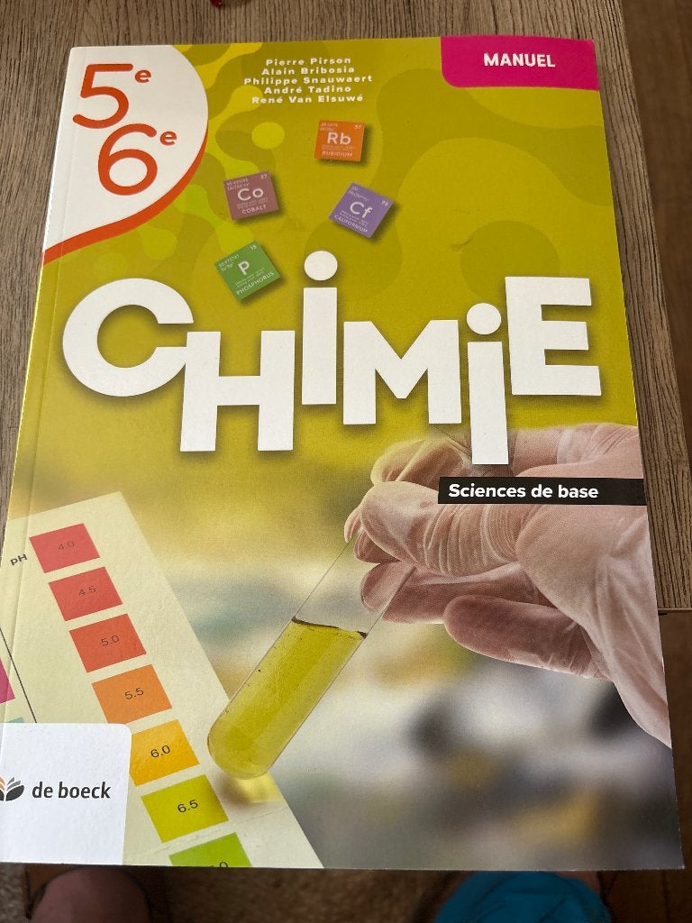 Chimie 5 et 6 sciences de base, Livres, Livres scolaires, Comme neuf, Chimie, Enlèvement