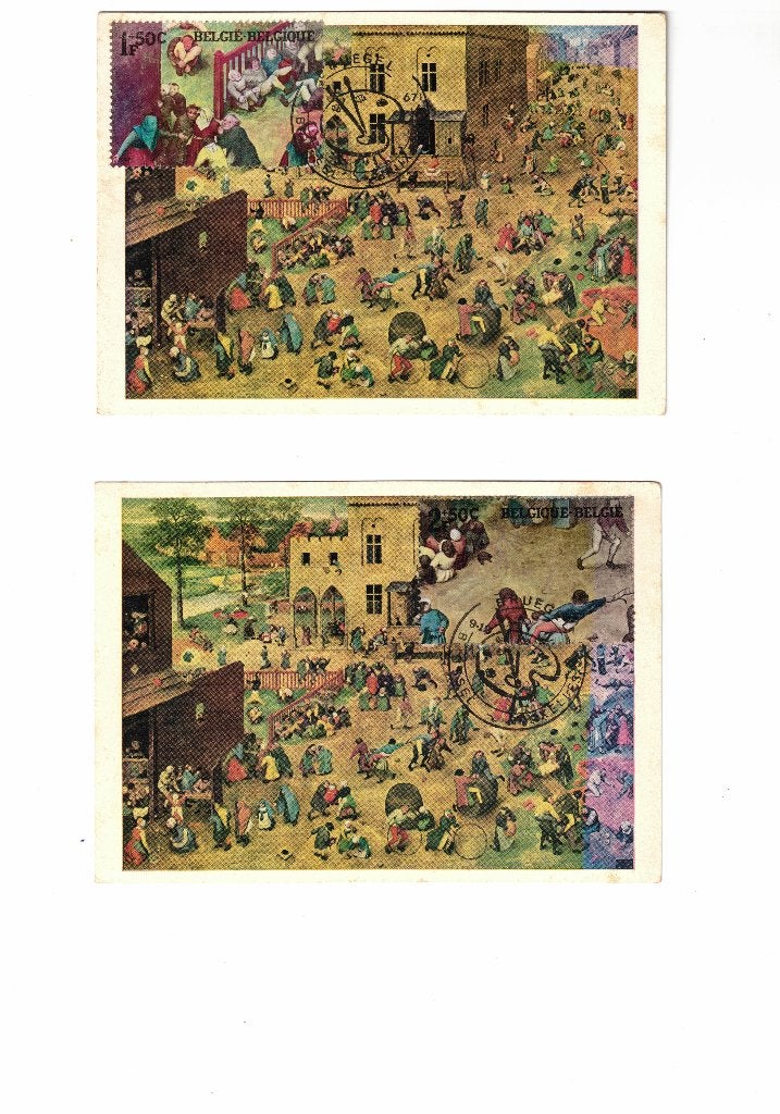 postzegel Belgie 1437-1442, Oblitéré, Art, Enlèvement, Sans enveloppe