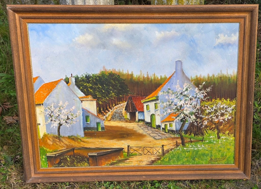 Schilderij op canvas, Antiek en Kunst, Ophalen, Landschap, Doek